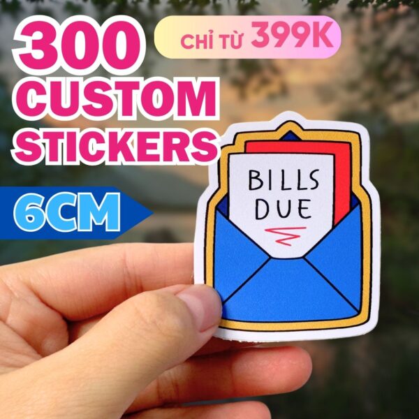 Combo 300 Stickers Size 6 cm  | Vinyl Sticker