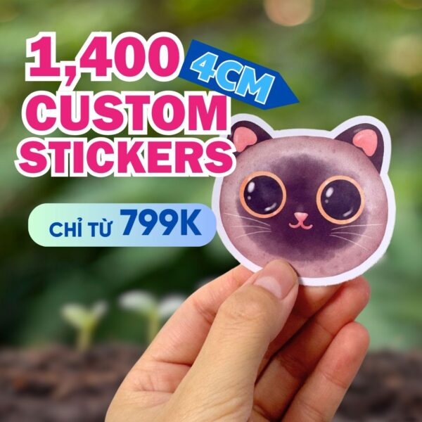 Combo 1400 Stickers Size 4 cm  | Vinyl Sticker