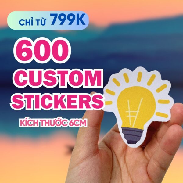 Combo 600 Stickers Size 6 cm  | Vinyl Sticker