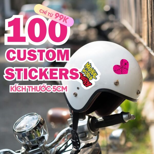 Combo 100 Stickers Size 5 cm  | Vinyl Sticker