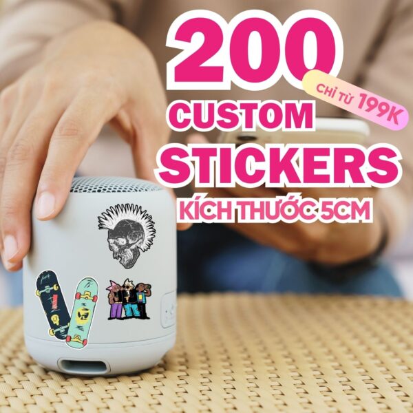 Combo 200 Stickers Size 5 cm  | Vinyl Sticker