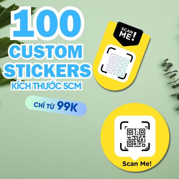 Combo 100 Stickers Size 5 cm  | Vinyl Sticker