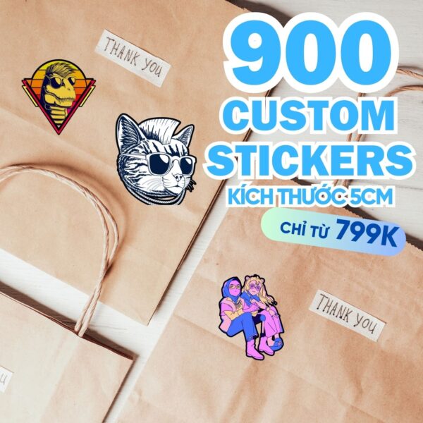 Combo 900 Stickers Size 5 cm  | Vinyl Sticker