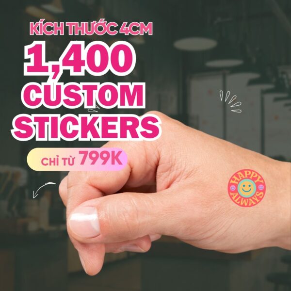 Combo 1400 Stickers Size 4 cm  | Vinyl Sticker