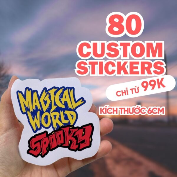 Combo 80 Stickers Size 6 cm  | Vinyl Sticker