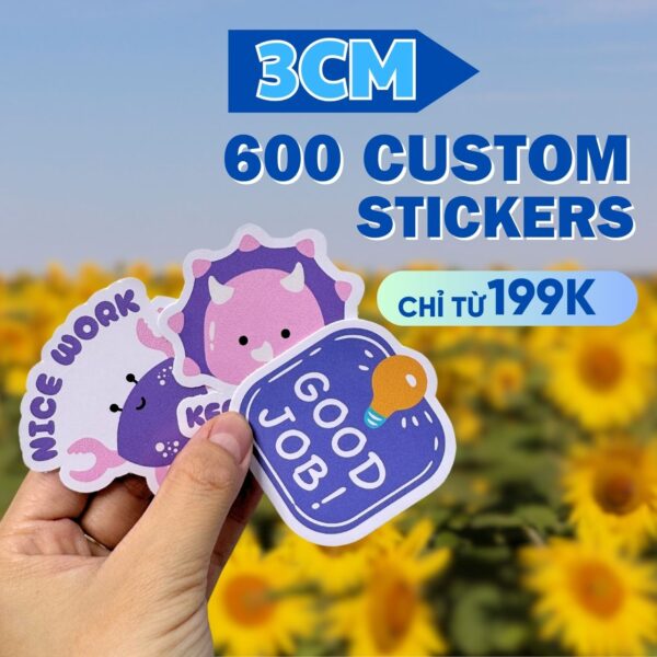 Combo 600 Stickers Size 3 cm  | Vinyl Sticker