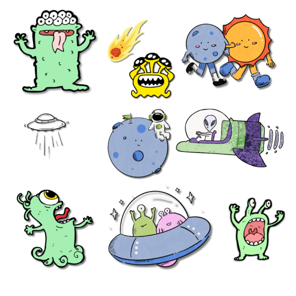 Bộ Sticker ALIENANDMONSTER - Image 2