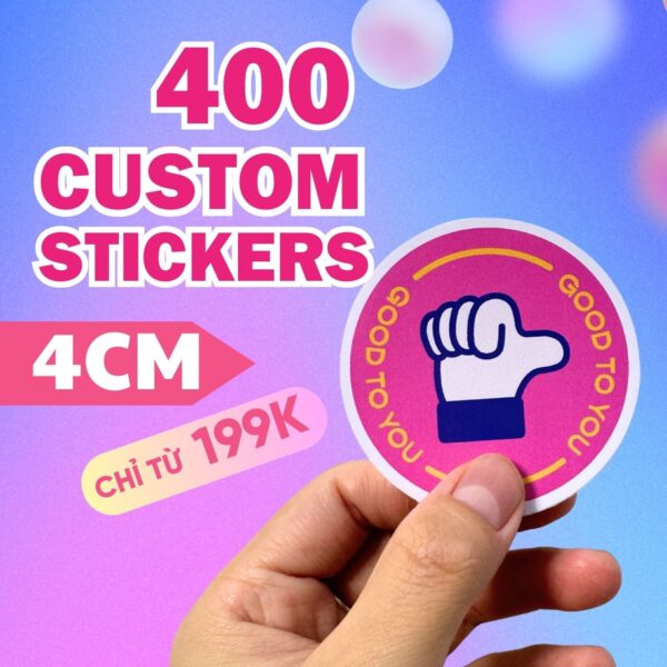 Combo 400 Stickers Size 4 cm  | Vinyl Sticker