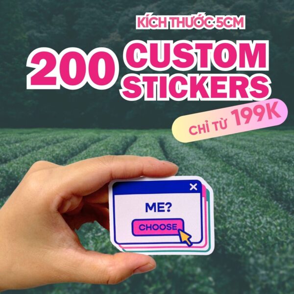 Combo 200 Stickers Size 5 cm  | Vinyl Sticker