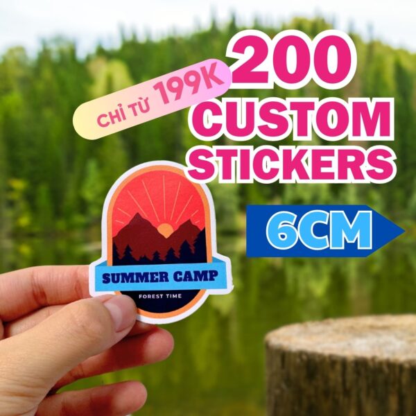 Combo 200 Stickers Size 6 cm  | Vinyl Sticker