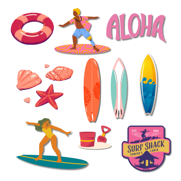 Bộ Sticker SURFINGANDBEACH - Image 2