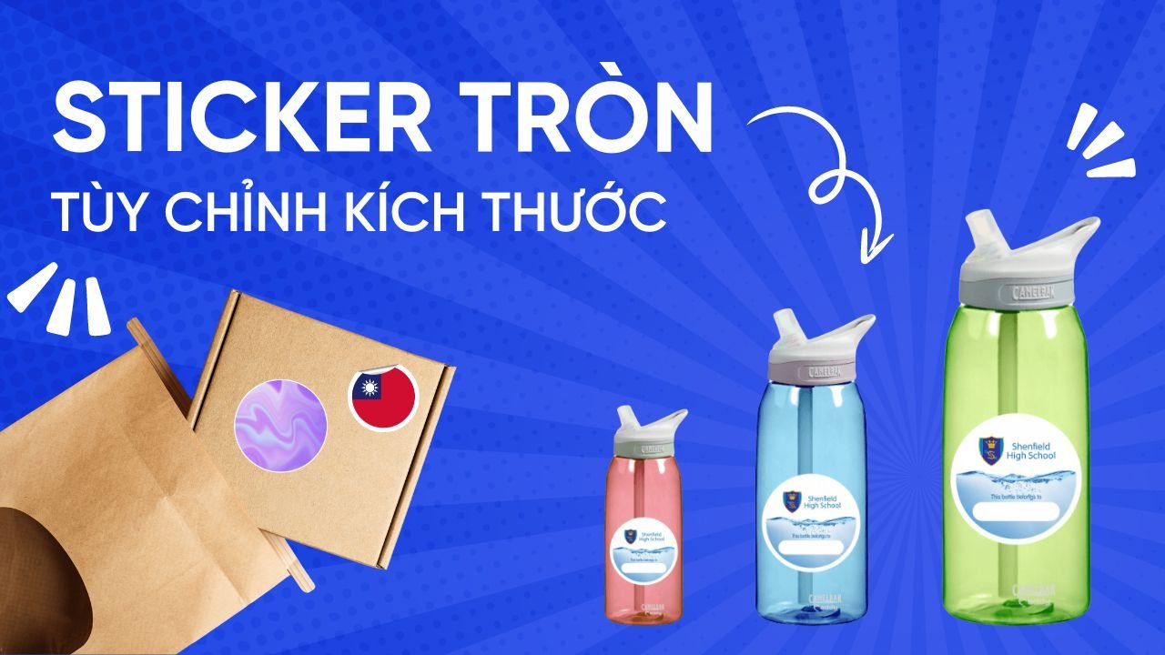 In sticker tròn tùy chỉnh kích thước