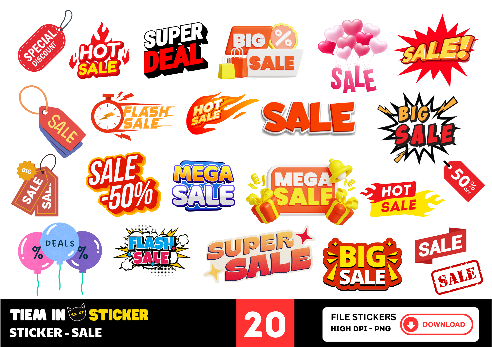 Stickers for sale màu sắc đa dạng
