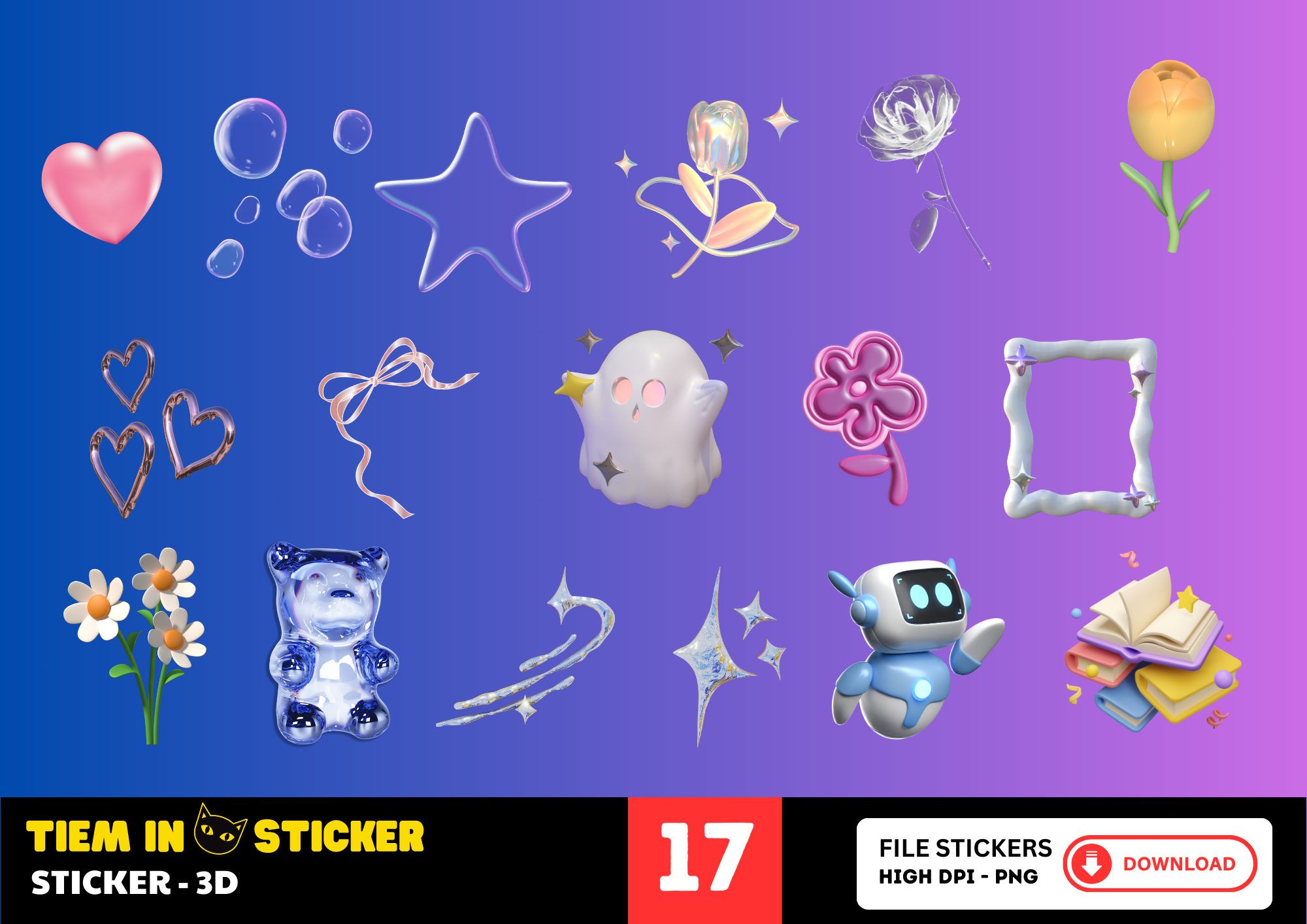 Sticker 3D sống động với hiệu ứng đa chiều