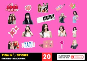 Sticker Blackpink hình nhóm với phong cách cá tính