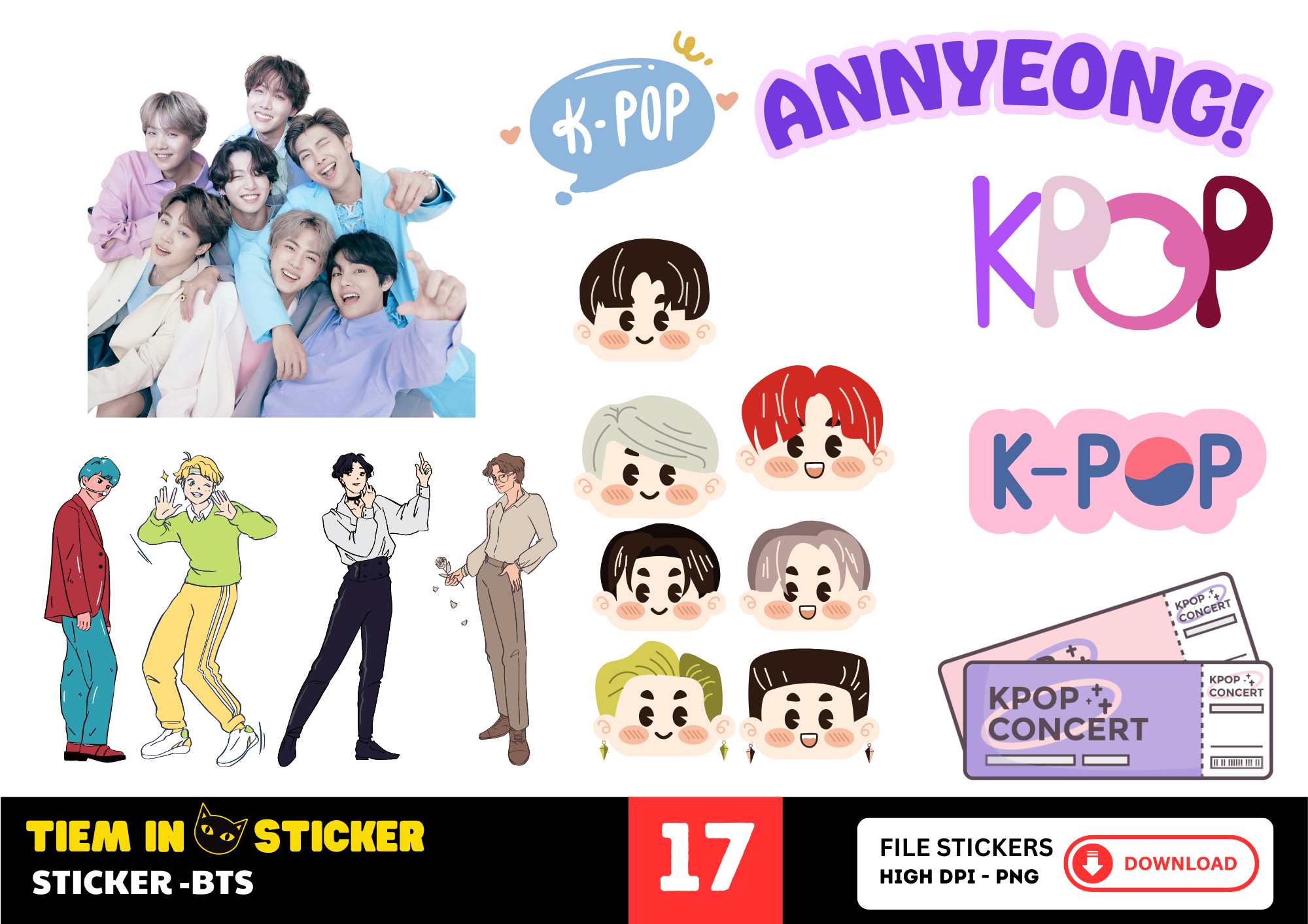 Sticker BTS độc đáo với thiết kế nổi bật