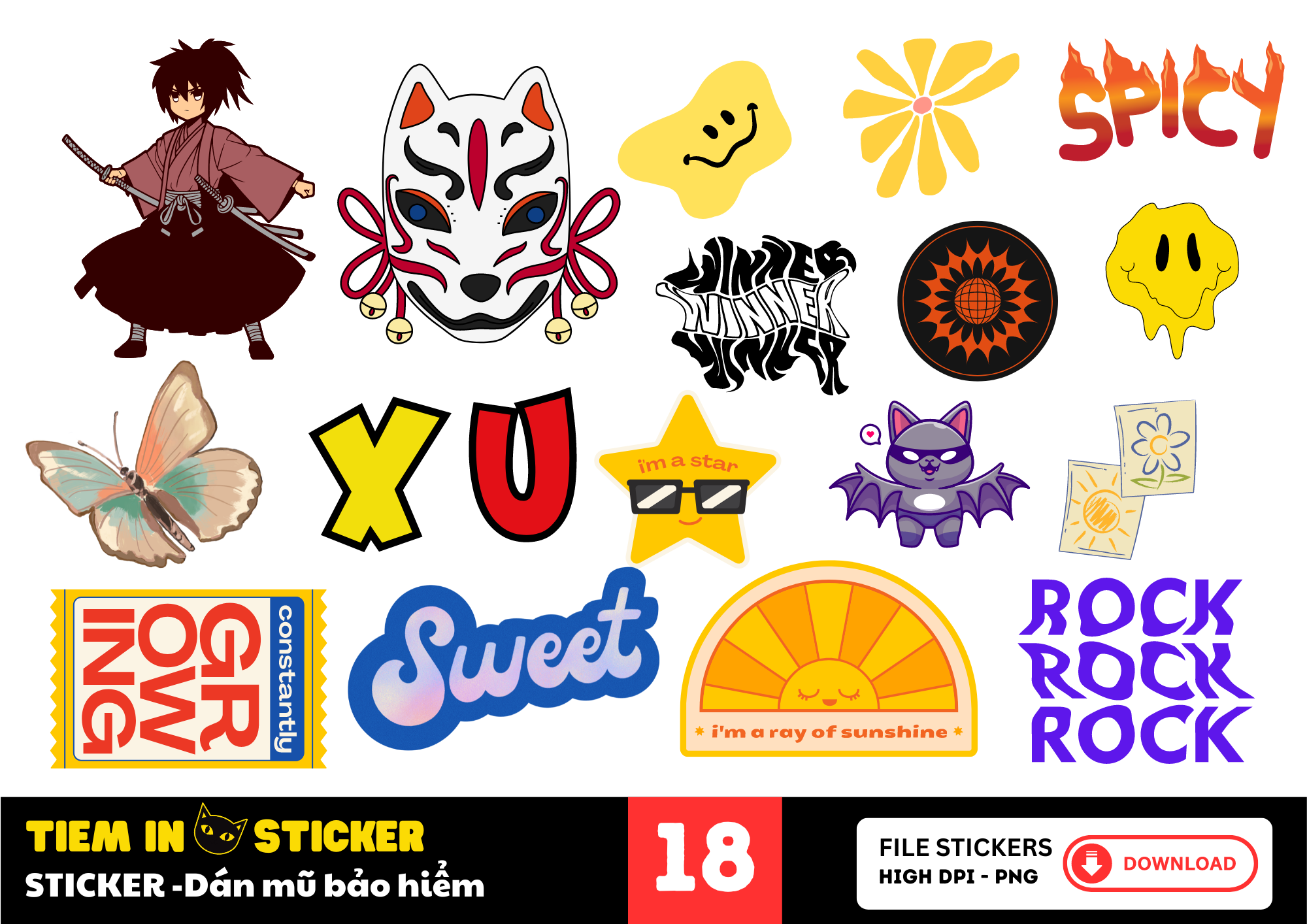 Sticker dán mũ bảo hiểm với thiết kế cá tính và bền đẹp