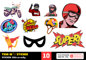 Bộ sưu tập sticker dán xe máy phong cách và cá tính