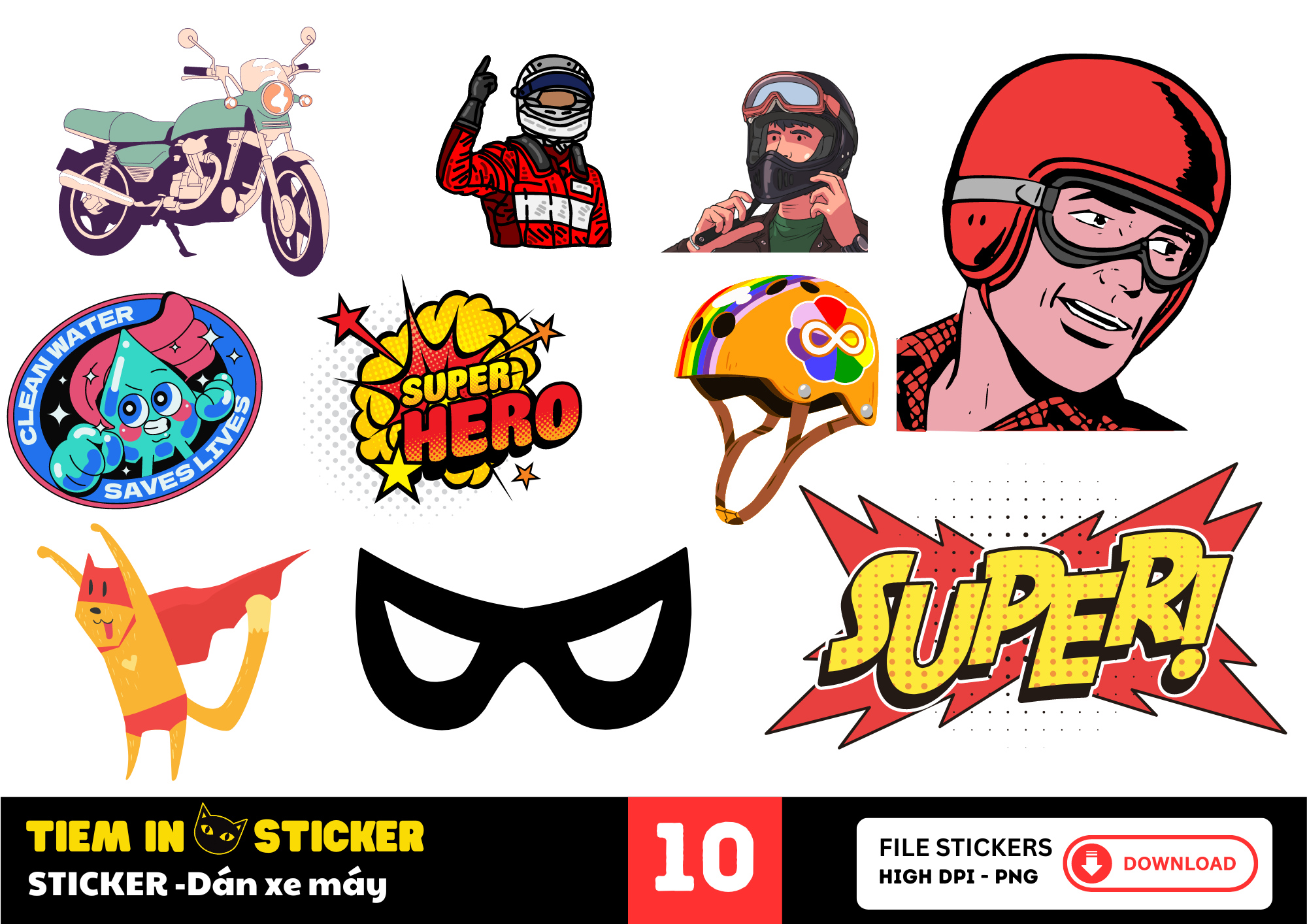 Bộ sưu tập sticker dán xe máy phong cách và cá tính