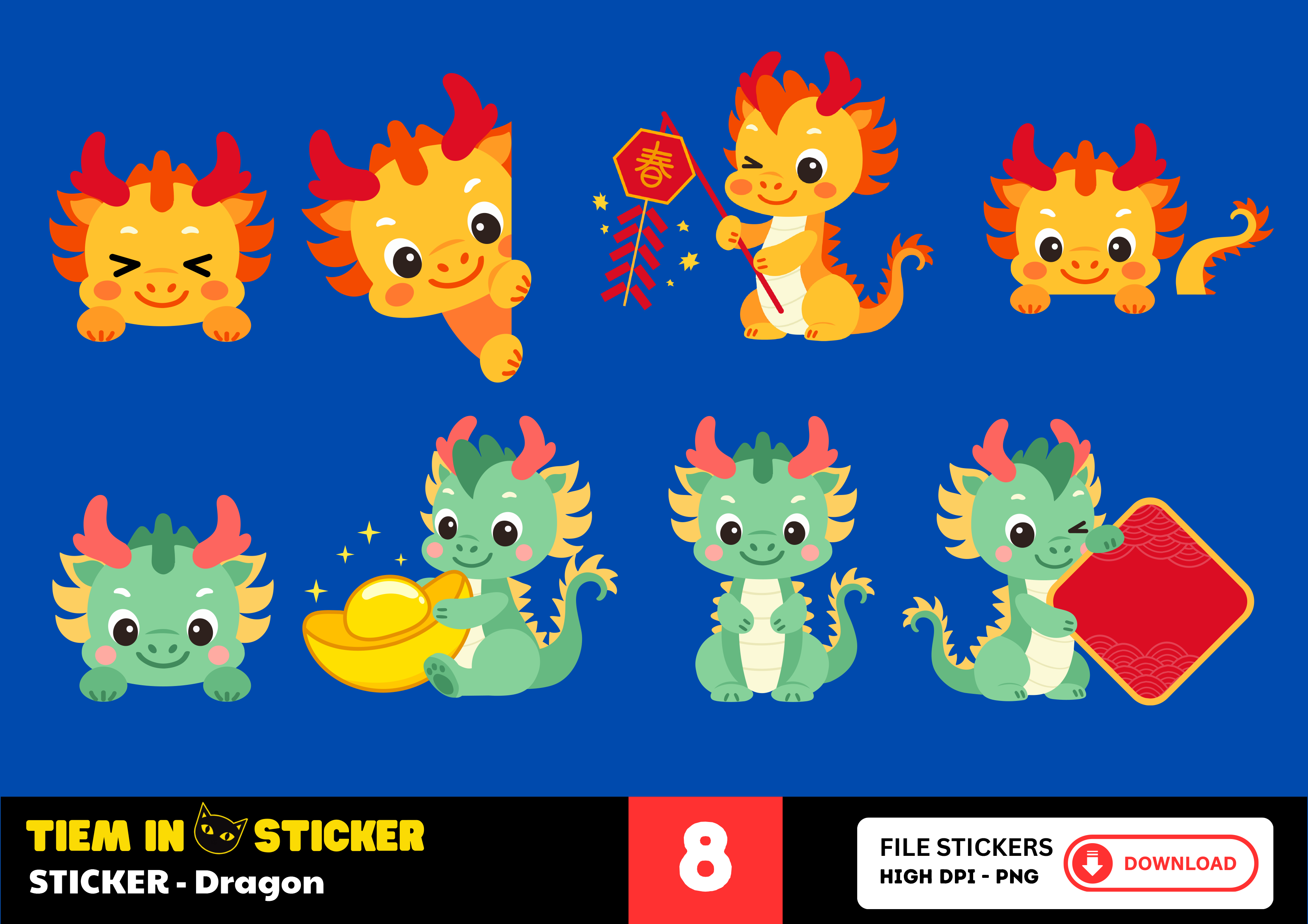 Sticker rồng chibi dễ thương