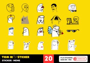 Sticker meme với biểu cảm hài hước