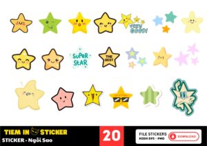 Mẫu sticker ngôi sao đẹp mắt, chất lượng cao