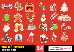 Mẫu sticker Noel trang trí