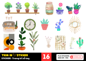 Sticker trang trí sổ tay dễ thương, nhiều màu sắc