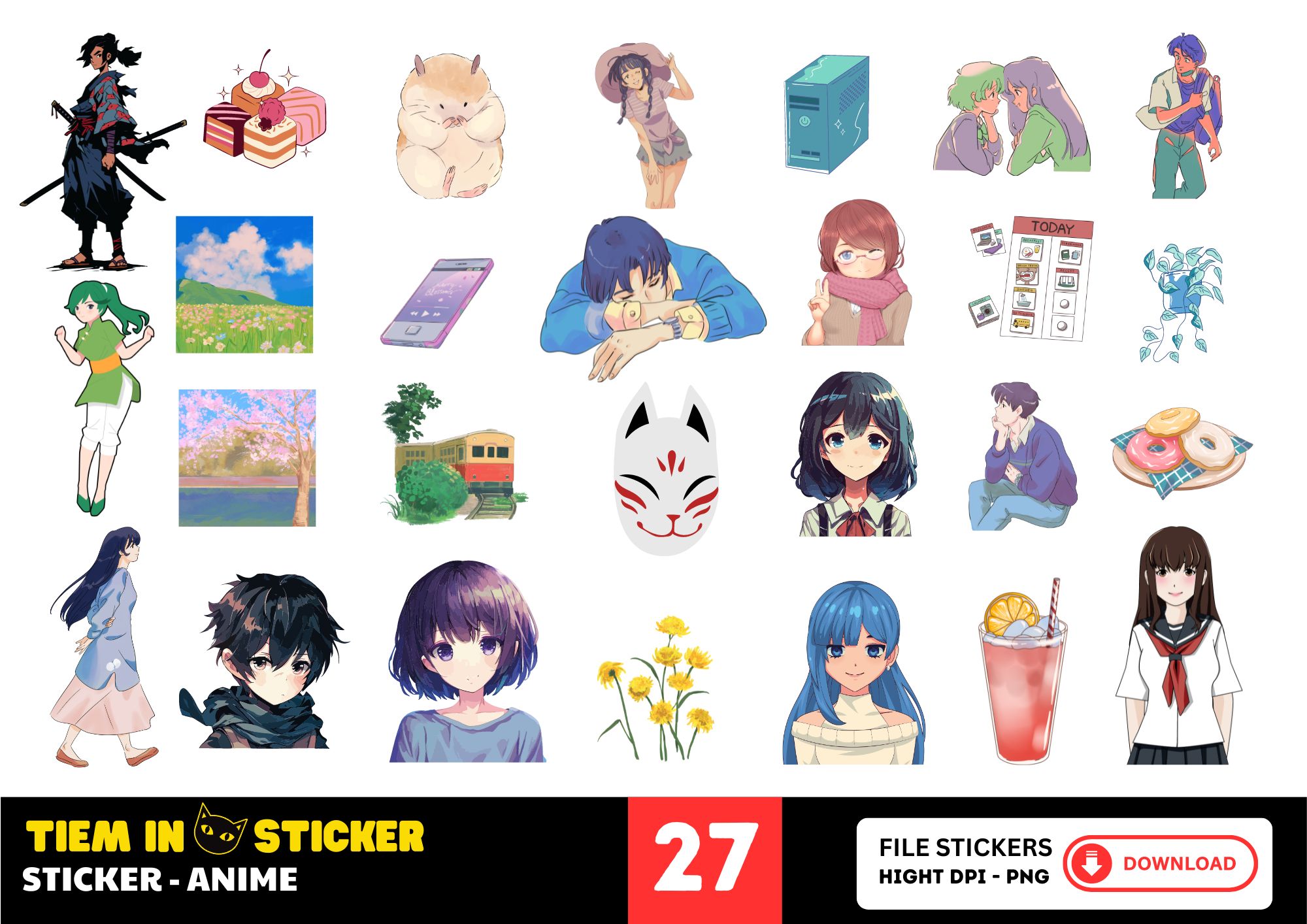 Stickers Anime Đang Hot